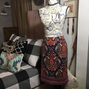 Merona front side pockets paisley floral skirt